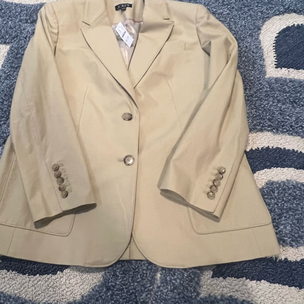 NWT J. Crew Light Tan Canvas/Cotton Women's Blazer